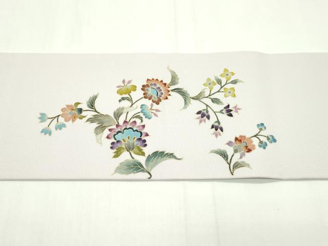 平和屋本店■極上　岡重謹製　OKAJIMA　九寸名古屋帯　象　更紗花文　金彩　逸品　未使用　CZAA1569s5