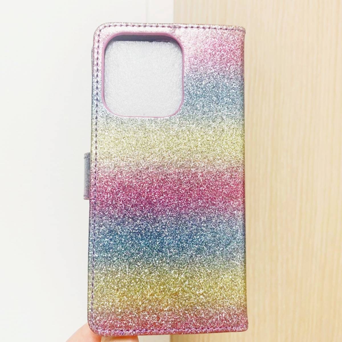 iphone роскошный 3D кейс радуга цвет Rainbow Kirakira блокнот type [ один колесо. цветок ]