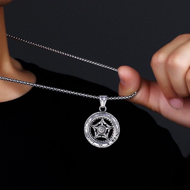 ネックレス アクセサリー タイヤ型 重厚感 ペンダント チェーン ネックレス アクセサリー タイヤ型 重厚感 ペンダント チェーン