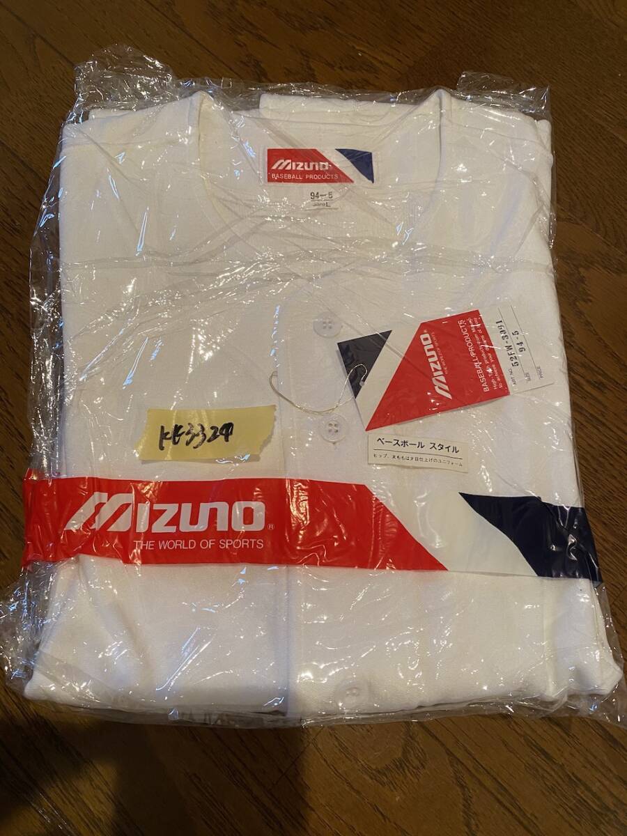 подлинная вещь не использовался неиспользуемый товар Mizuno Mizuno прекрасный Цу . бейсбол форменная рубашка номер товара :52FW-3001 размер :L KK3324