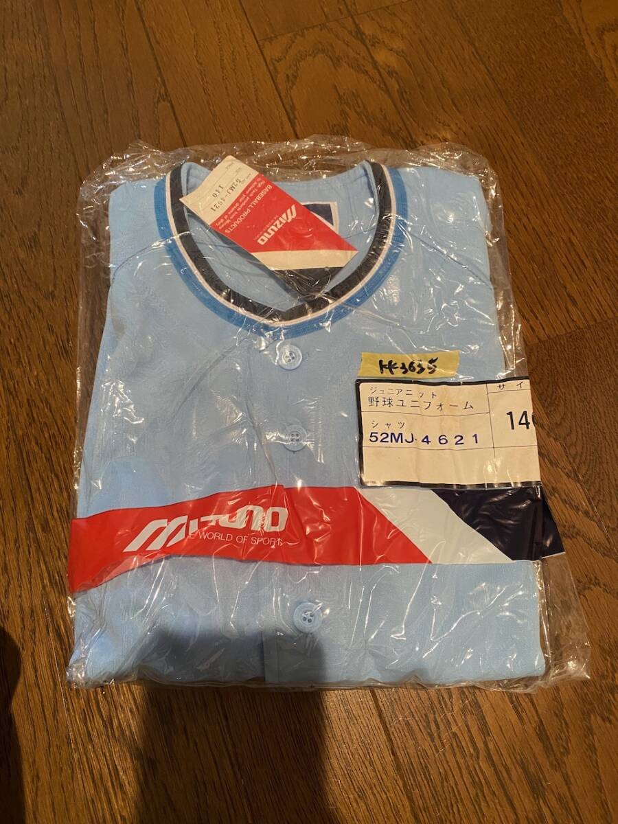 當(dāng)時物　未使用　デッドストック　Mizuno　ミズノ　野球ユニフォームシャツ　ジュニア　品番：52MJ-4621　サイズ：140　KK3635　
