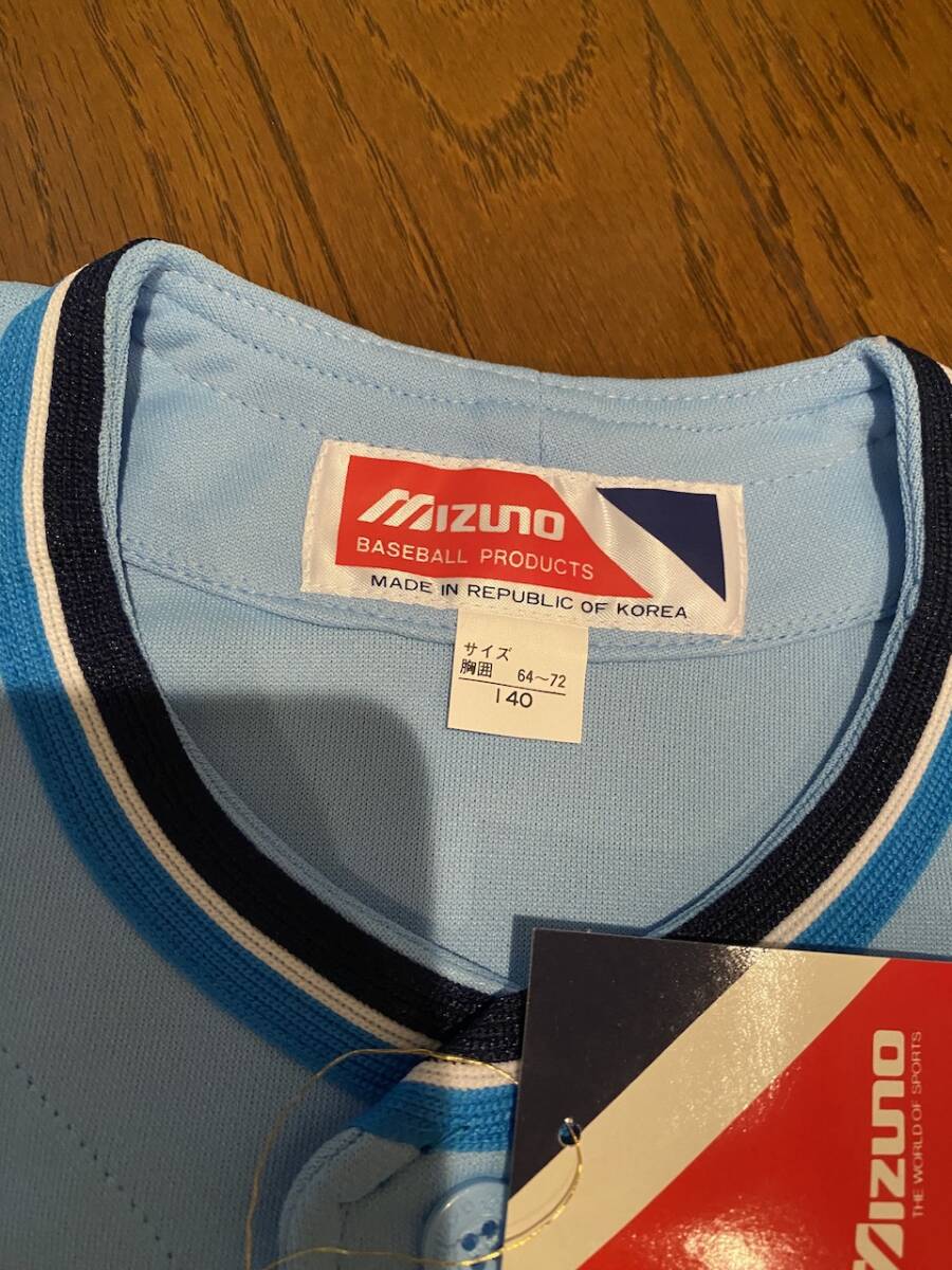 當(dāng)時物　未使用　デッドストック　Mizuno　ミズノ　野球ユニフォームシャツ　ジュニア　品番：52MJ-4621　サイズ：140　KK3635　