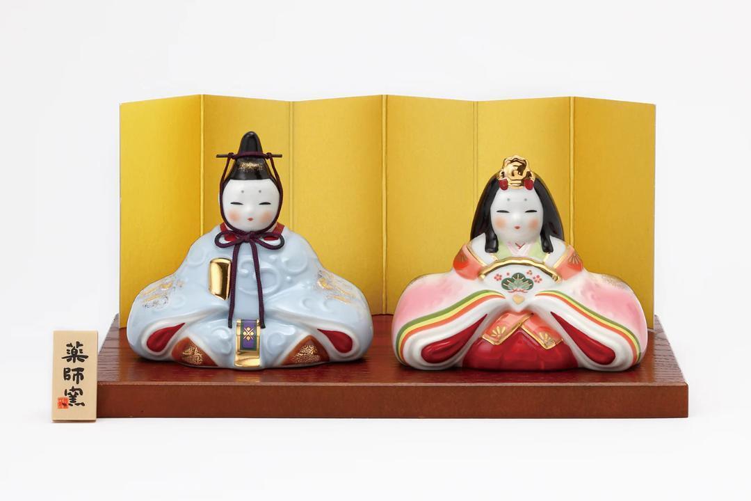 薬師窯　染絵内裏雛　雛人形 平飾り 親王飾り ひな祭り ひな人形★新品 送料無料★お雛様 女の子 お祝い 節句 日本製 コンパクト 5622601