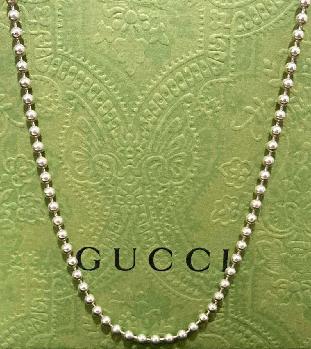 A)正規品 GUCCI/グッチ ボールチェーンネックレス シルバー925 A)正規品 GUCCI/グッチ ボールチェーンネックレス シルバー925