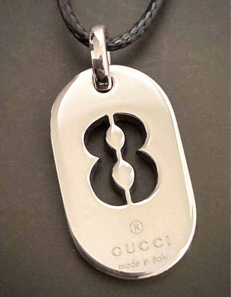 美品 GUCCI/グッチ No 8/ナンバー8 プレート/タグ ネックレス 美品 GUCCI/グッチ No 8/ナンバー8 プレート/タグ ネックレス