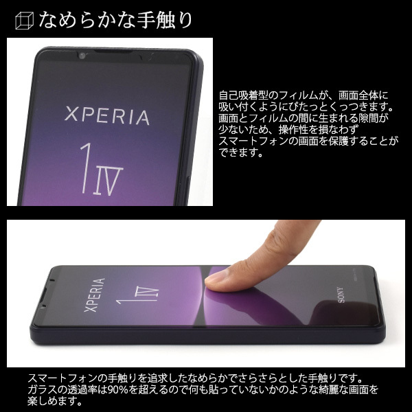 新品■Xperia 1 IV SO-51C/SOG06/A201SO/XQ-CT44 Xperia 1 V SO-51D/SOG10/Gaming Edition/XQ-DQ44用液晶画面全体保護ガラスフィルム・