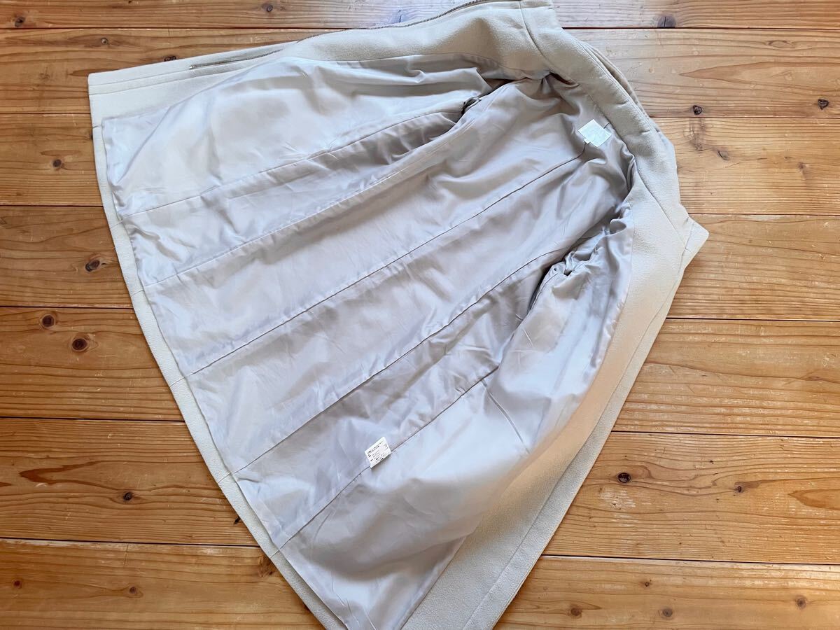 grove 上品 レディース スタンドカラー ロングコート Mサイズ ライトベージュ系 アイボリー系 ハイネック フォーマル soutien collar coat_画像7