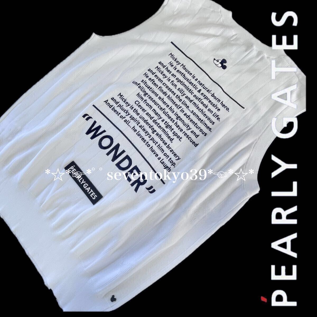 【最終価格・ラス1】 本物 新品 73809146 PEARLY GATES パーリーゲイツ 6(LL)超人気 Vネックニットベスト ディズニー創立100周年記念コラボ