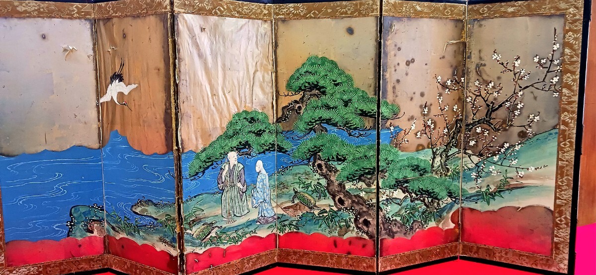 【　高砂絵図屏風　　江戸時代　】