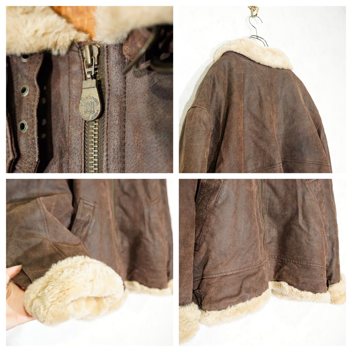 USA VINTAGE NEW RIVER GENUINE ARTICLE B-3 TYPE LEATHER USA VINTAGE NEW RIVER GENUINE ARTICLE B-3 TYPE LEATHER