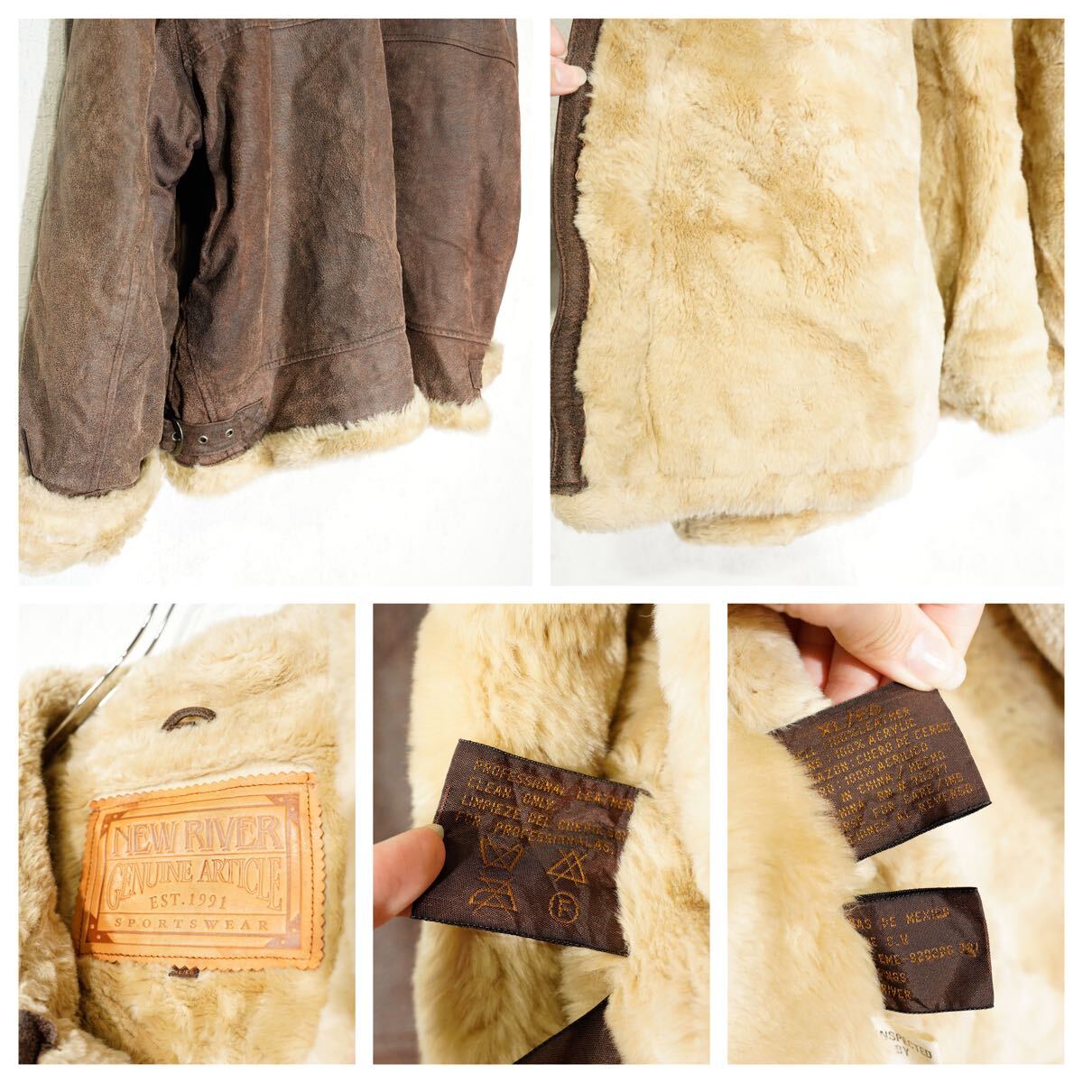 USA VINTAGE NEW RIVER GENUINE ARTICLE B-3 TYPE LEATHER USA VINTAGE NEW RIVER GENUINE ARTICLE B-3 TYPE LEATHER