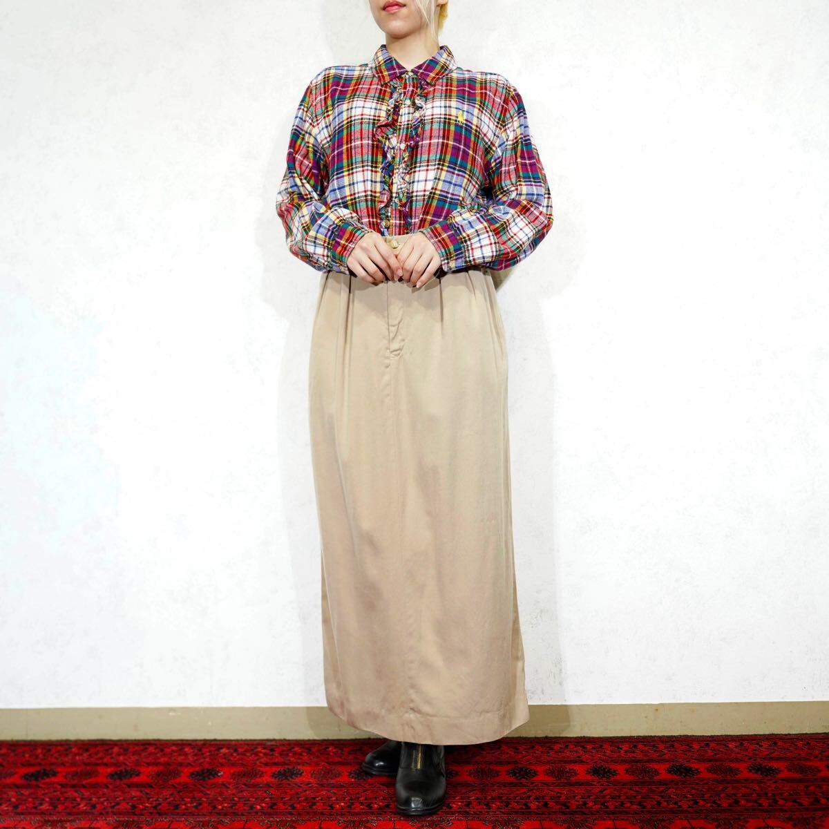 USA VINTAGE RALPH LAUREN WOOL PENSIL SKIRT/アメリカ古著ラルフローレンウールペンシルスカート