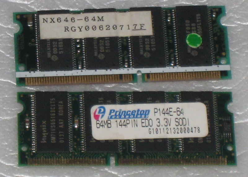 hd20　I.O DATA　NX646-64MとPrincetop　P144E-64　64MB　2枚