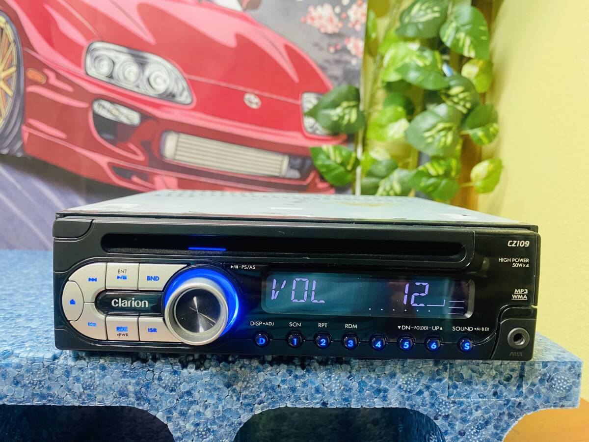  Clarion CZ109 CD плеер передний AUX радио 