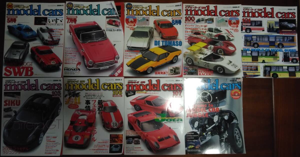 「modelcars」モデルカーズ　96,98,99.100,101,103,106,107,127　2004/5～2006/12 ９冊セット（付録無し）