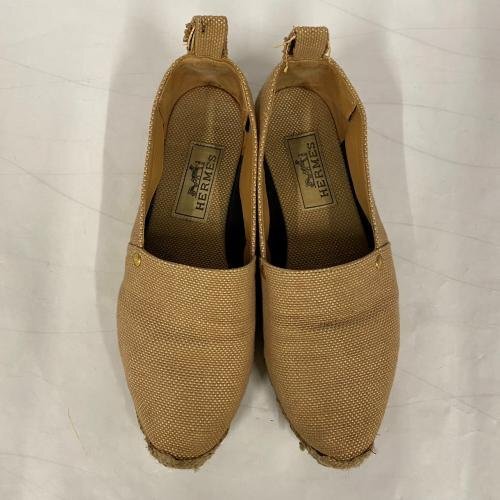 HERMES エルメス ローファー ブランド シューズ レディース スリッポン ベージュ系 ヒールレス