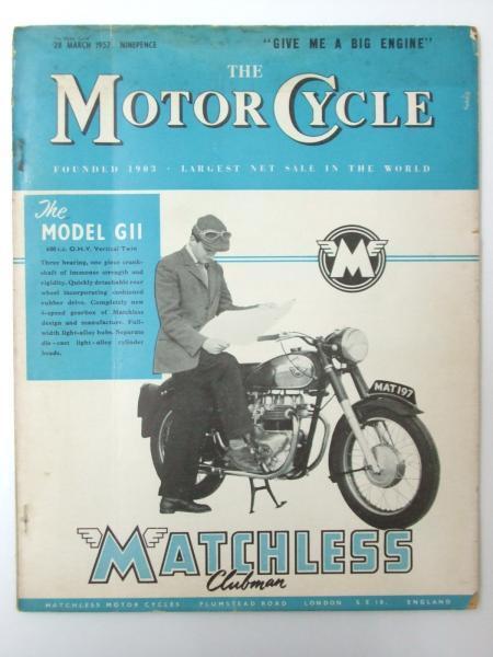 Glp_330442　THE MOTOR CYCLE.28 March1957　表紙.Matchless Model G11 600cc O.H.V