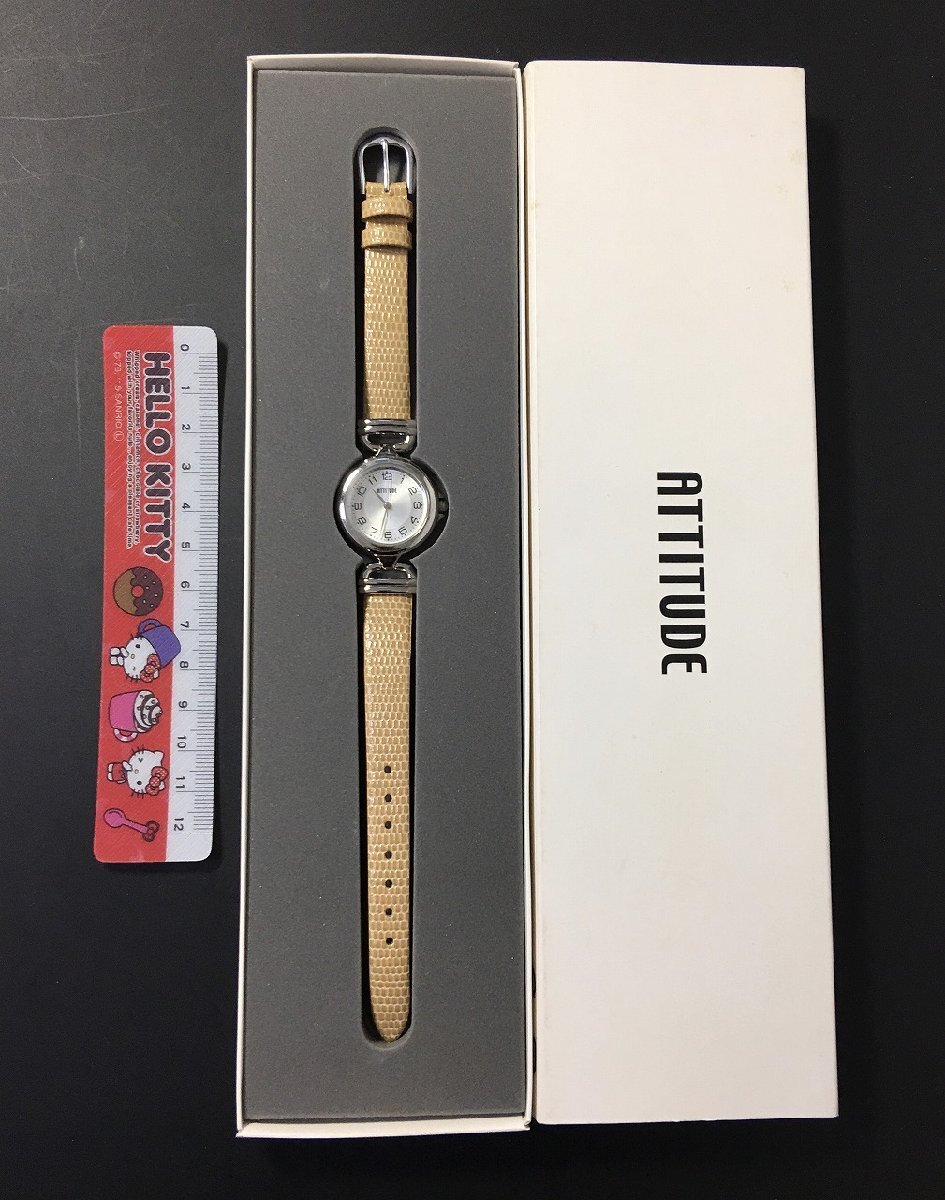 ATTITUDE レーディス腕時計 本皮ベルト CITIZEN 動確なし中古品新品-D2210