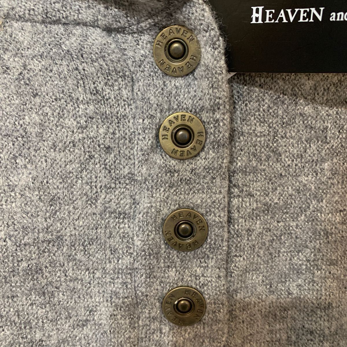未使用品 タグ付き HEAVEN and Earth ヘブンアンドアース グレー 長袖 フードビジュニットワンピース パーカー レディース Mサイズ_画像5