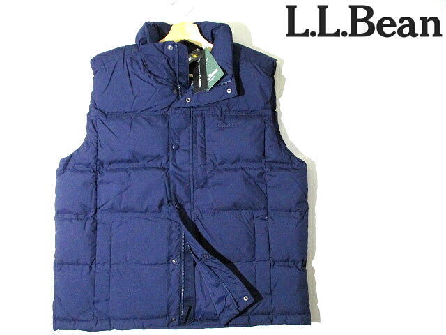 お歳暮 2024 新品 TEX 即決 安い! LLビーン L.L.Bean ダウンベスト 紺 ネイビー メンズ Lサイズ アウトドア エルエルビーン DOWN 未使用■ 男性用