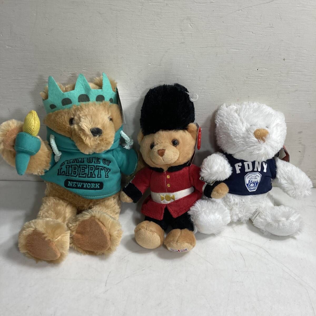 ★ クマ Bear ベアー ぬいぐるみ アソート 3体セット まとめ商品 自由の女神ミュージアムストア Keel Toys イギリス FDNY 0.60kg