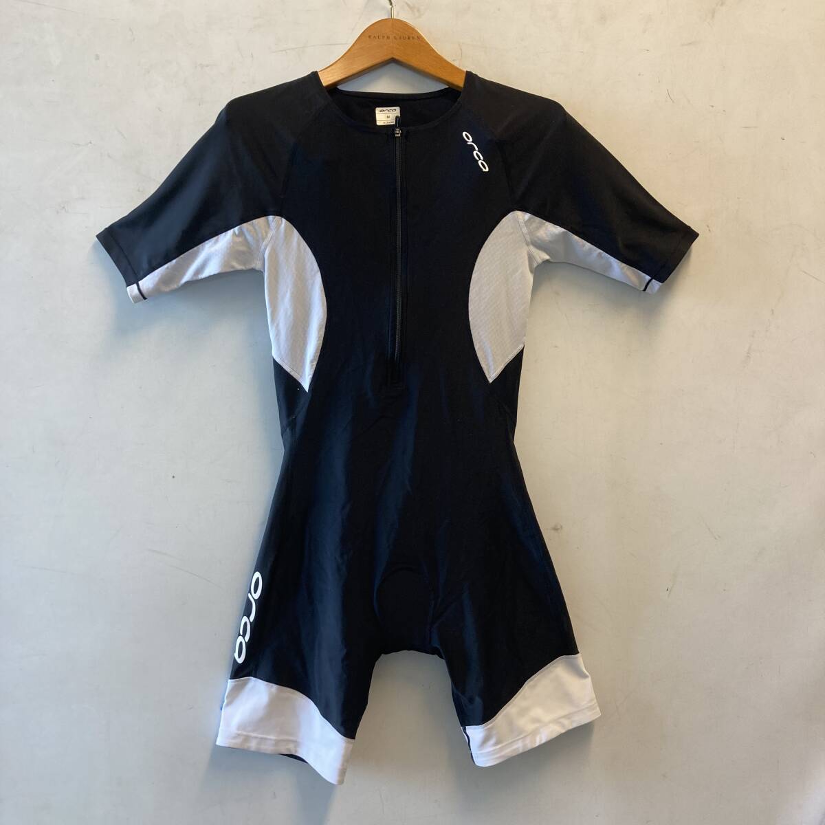 パリコレクション 水泳 ランニング 自転車ウェア Mサイズ ブラック × ホワイト スポーツ用品 トライアスロンスーツ orca ★ ロードバイク 0.20kg 現状品 ウエットスーツ