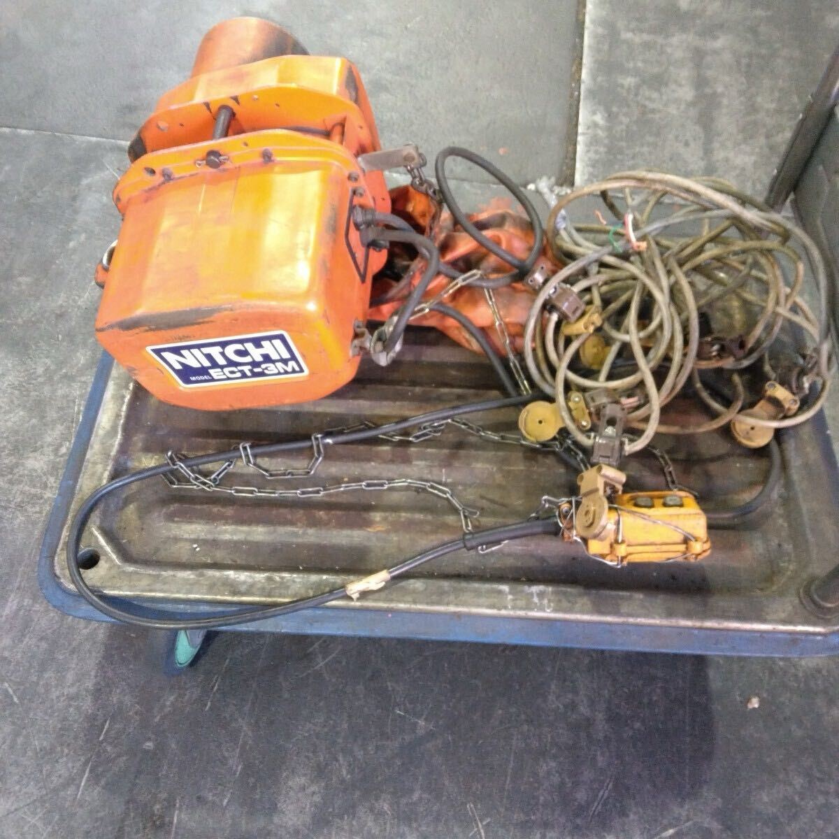 u192 NITCHI ニッチ 電動チェーンブロック 1000kg 1t ECT-3M 揚程3m 200V 三相50/60Hzホイスト 動作確認済み
