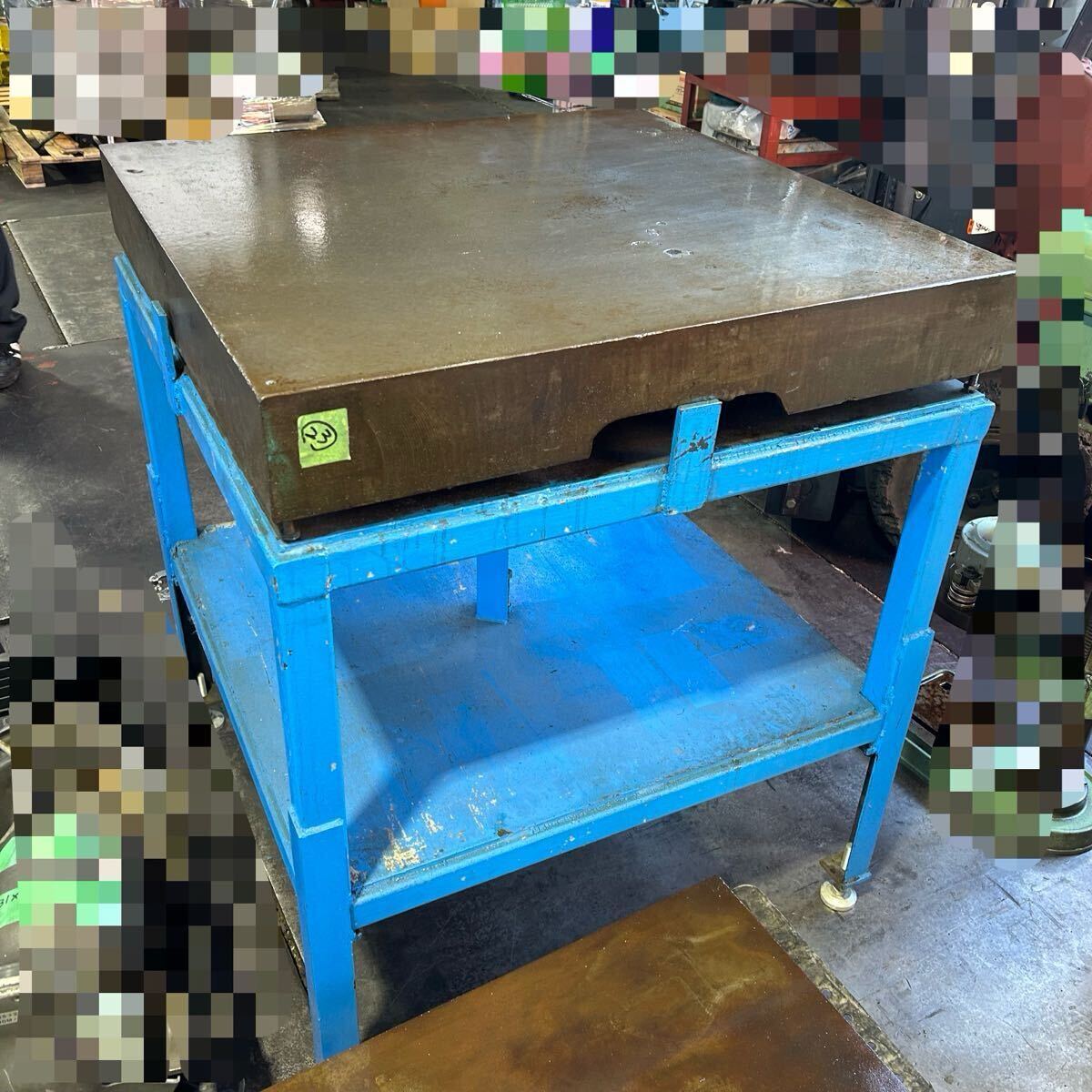 T9343 鉄定盤 作業台 定盤台付き
