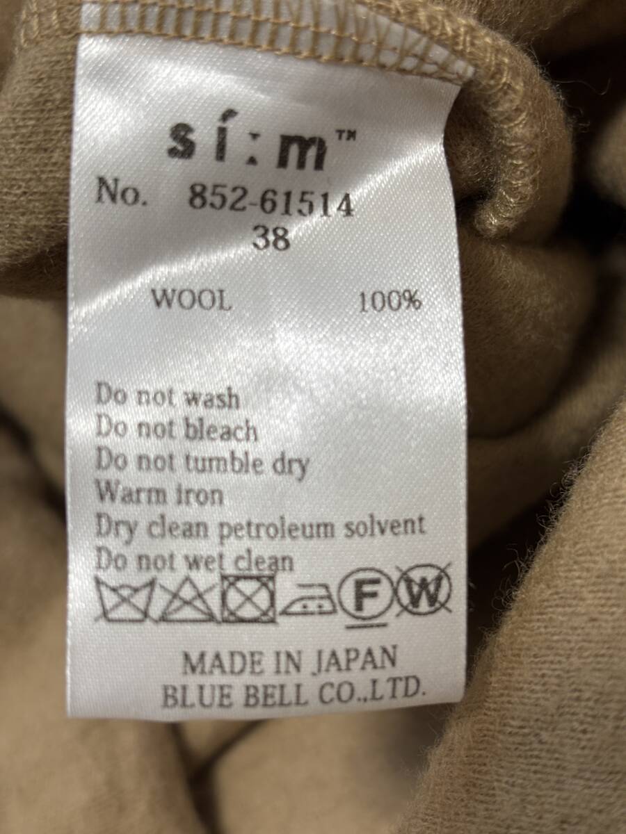 si:m スィーム ウール100%生地　裾アシンメトリー　ワンピース　キャメル　サイズ３８　送料込み_画像4
