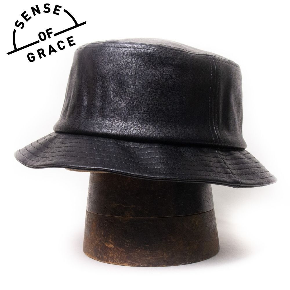 新品 SENSE OF GRACE エコレザーバケットハット ブラック