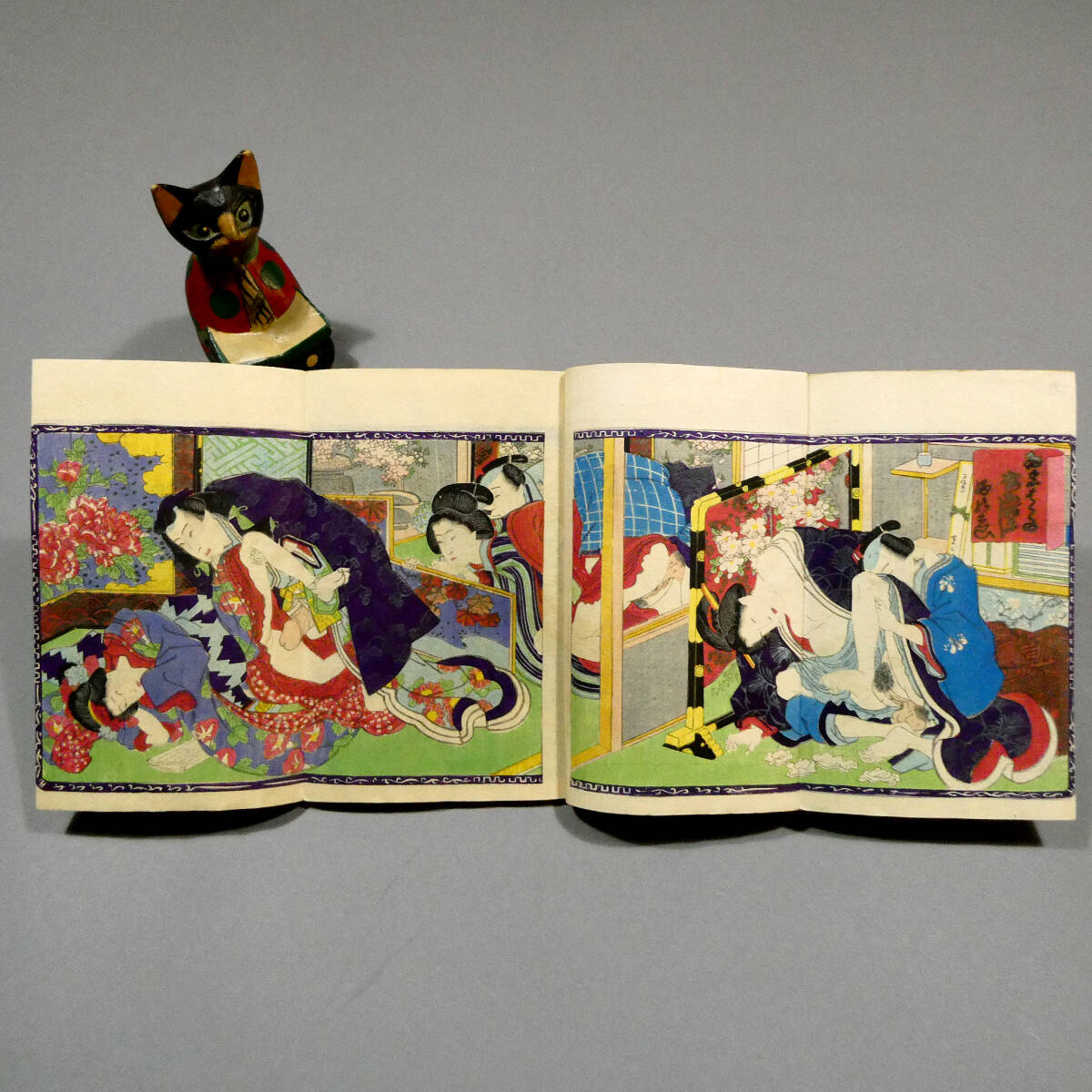 色摺り春画18面 見開き4面春画入り◇木版艶本 和本◇「春情桜 色摺り春画18面 見開き4面春画入り◇木版艶本 和本◇「春情桜