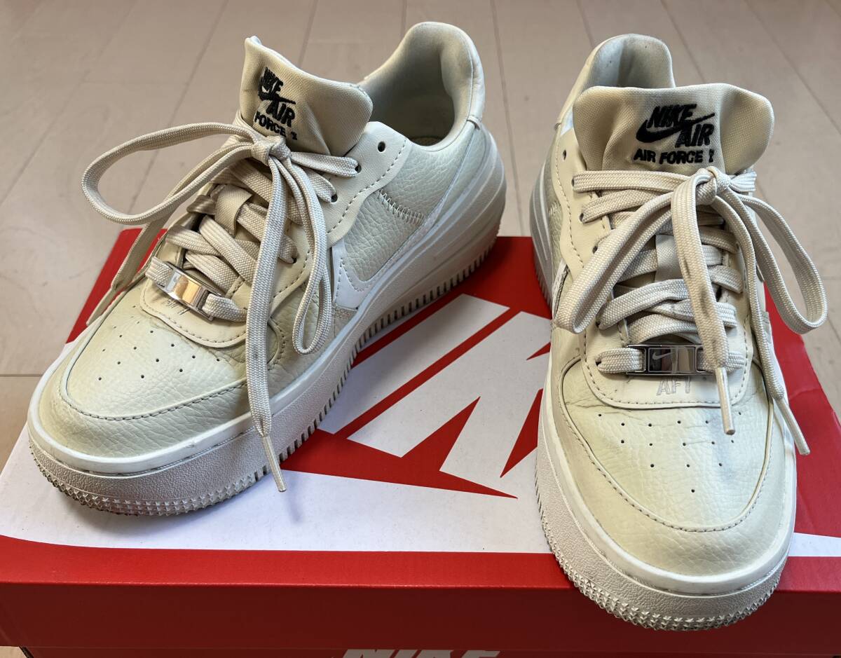 NIKE AIR FORCE 1 W AF1 PLT.AF.ORM DJ9946-200 ベージュ×白 ナイキ エアフォース1 プラットフォーム 22.5cm