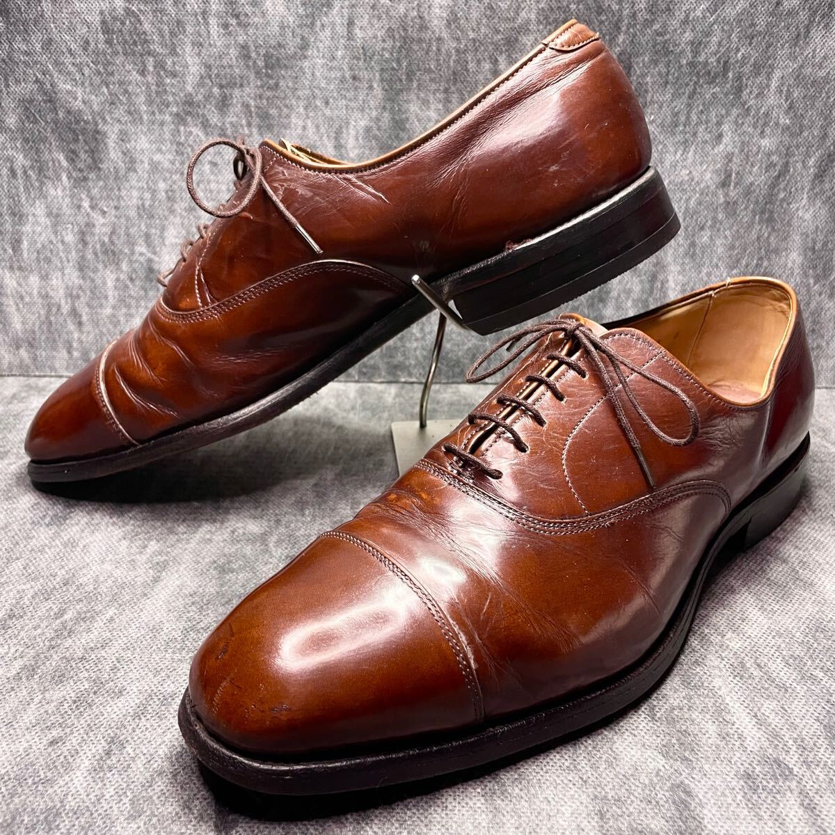 【Made in USA/80-90'sヴィンテージ】Allen Edmonds Park Avenue パークアベニュー ストレートチップ US10 1/2 D 28.0-28.5cm前后 ブラウン