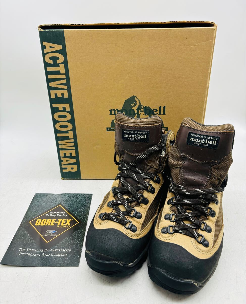 【中古】mont-bell タイオガブーツ 25.0cm ブラウン ゴアテックス トレッキング シューズ 登山 スニーカー ビブラム GORE-TEX DM0113M