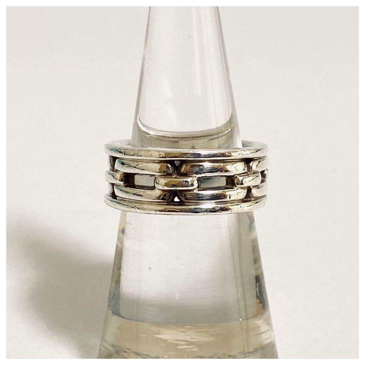 シルバー925 sterling スターリング チェーンデザイン リング 指輪