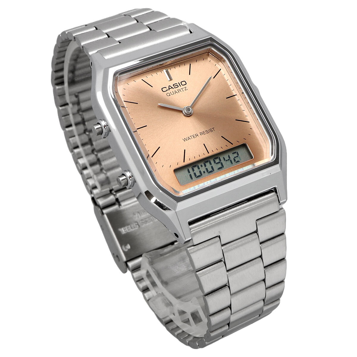 CASIO 腕時(shí)計(jì) チープカシオ チプカシ アナデジ ヴィンテージシリーズ デュアルタイム アプリコット AQ-230A-4AMQY [并行輸入品]