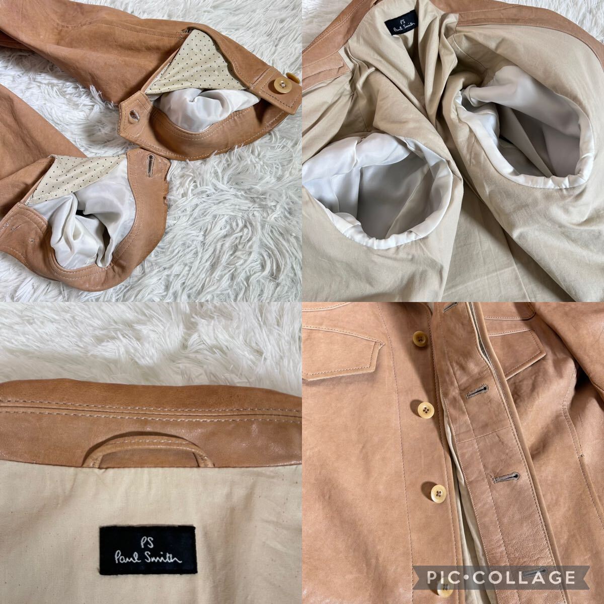 Paul Smith ポールスミス レザージャケット 羊革 ラムレザー L Paul Smith ポールスミス レザージャケット 羊革 ラムレザー L