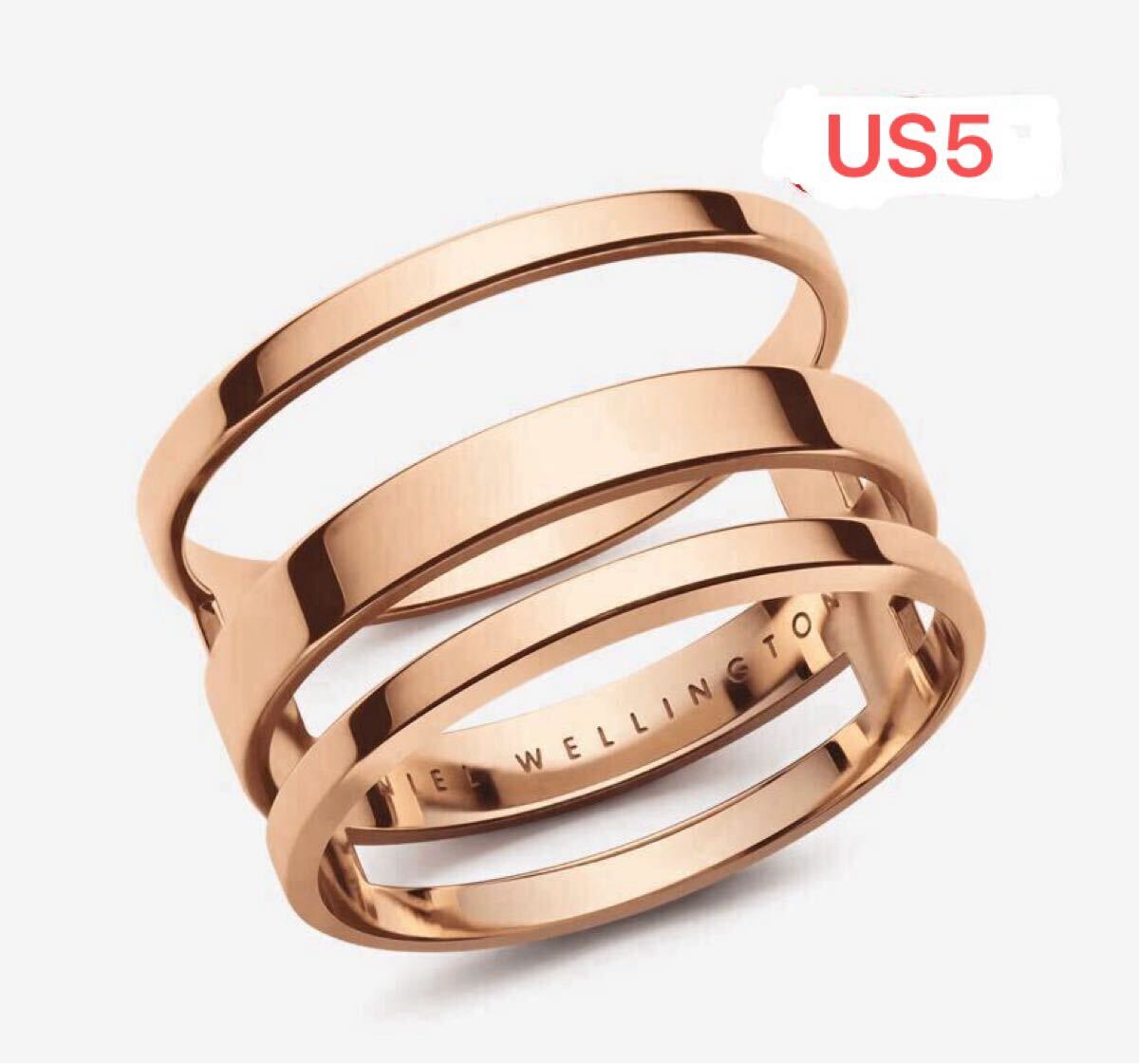 新品未使用　Daniel Wellington ダニエルウェリントン　 ELAN TRIAD RING US5 日本サイズ約9.5号 ゴールドピンク　リング　指輪