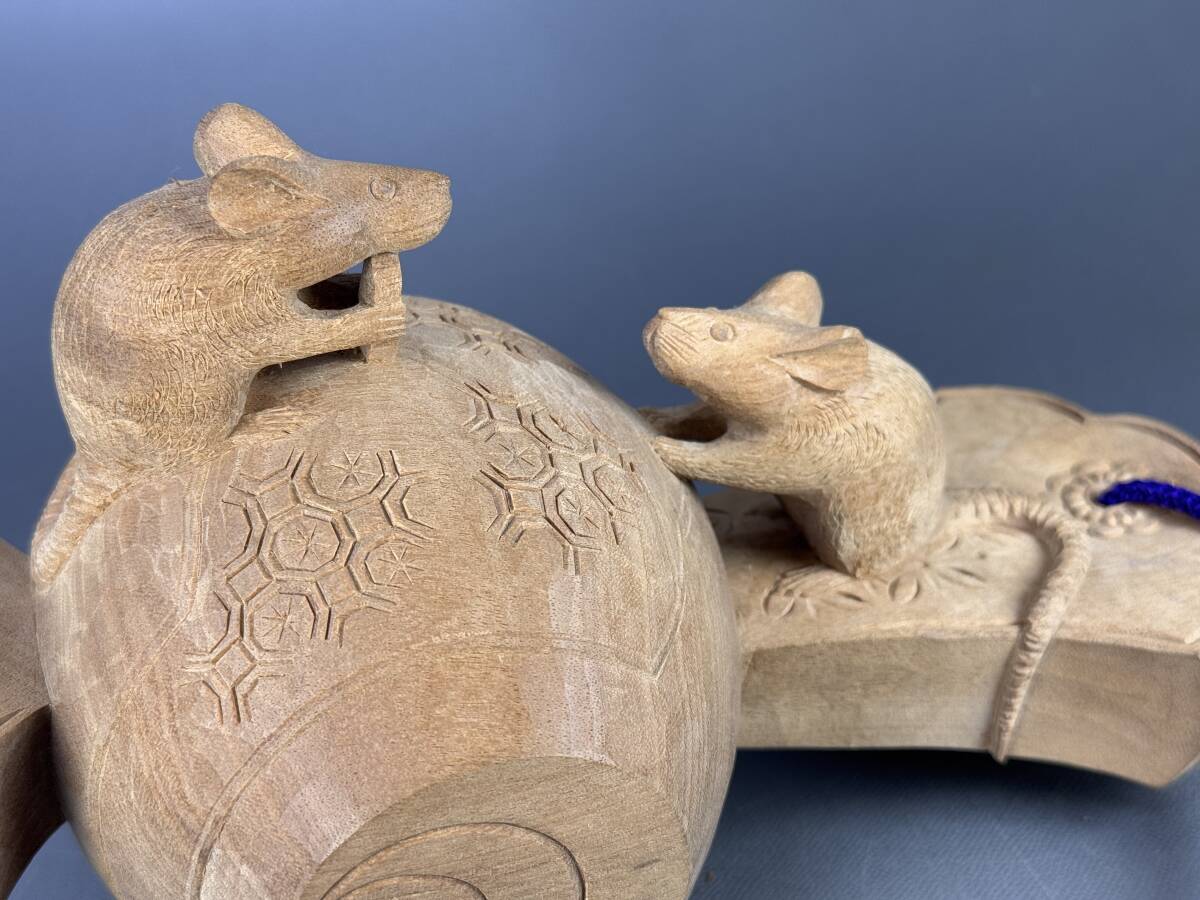 偲】宝槌 鼠 ネズミ ねずみ 金雲? 木彫り 木彫り小槌に鼠 木製 偲】宝槌 鼠 ネズミ ねずみ 金雲? 木彫り 木彫り小槌に鼠 木製