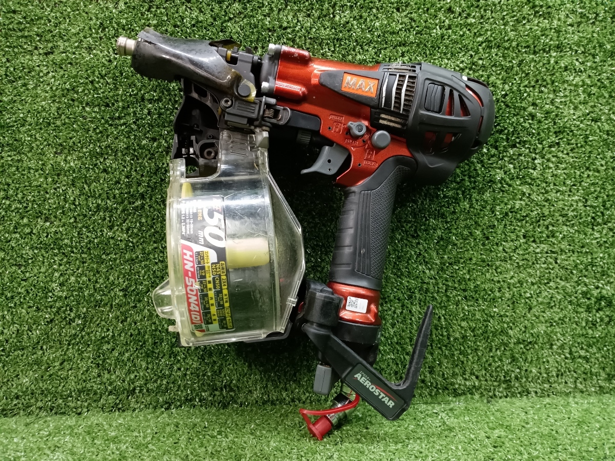 中古 MAX マックス 高圧50mm釘打機 スーパーネイラ AEROSTAR エアロスター HN-50N4(D)-R