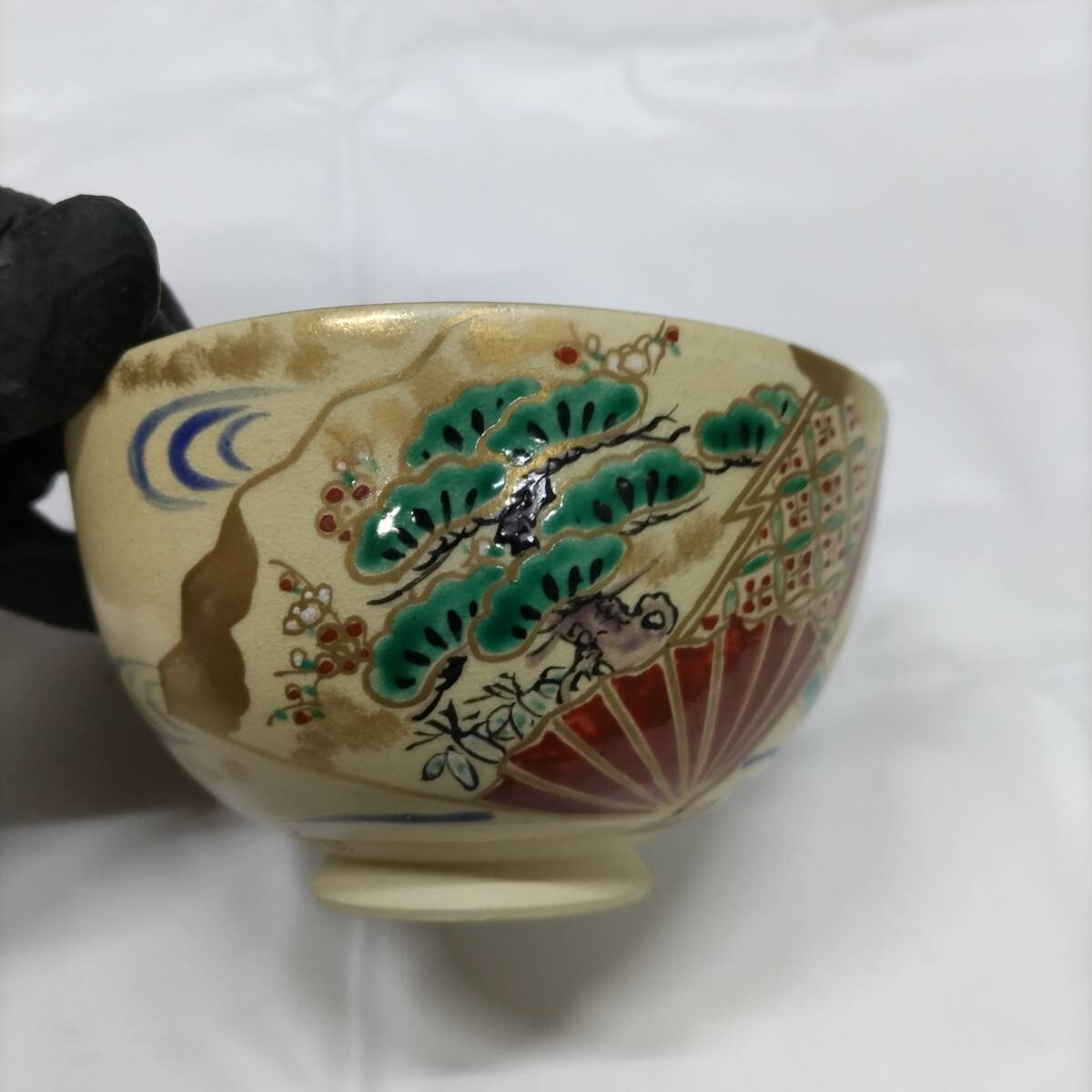 AM076　仁清　抹茶碗　木箱　茶器　茶道具