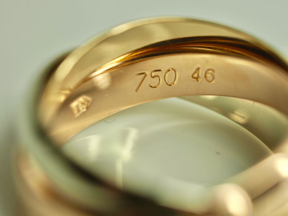 Cartier カルティエ トリニティリング 750YG/WG/PG 46号|Yahoo Cartier カルティエ トリニティリング 750YG/WG/PG 46号|Yahoo