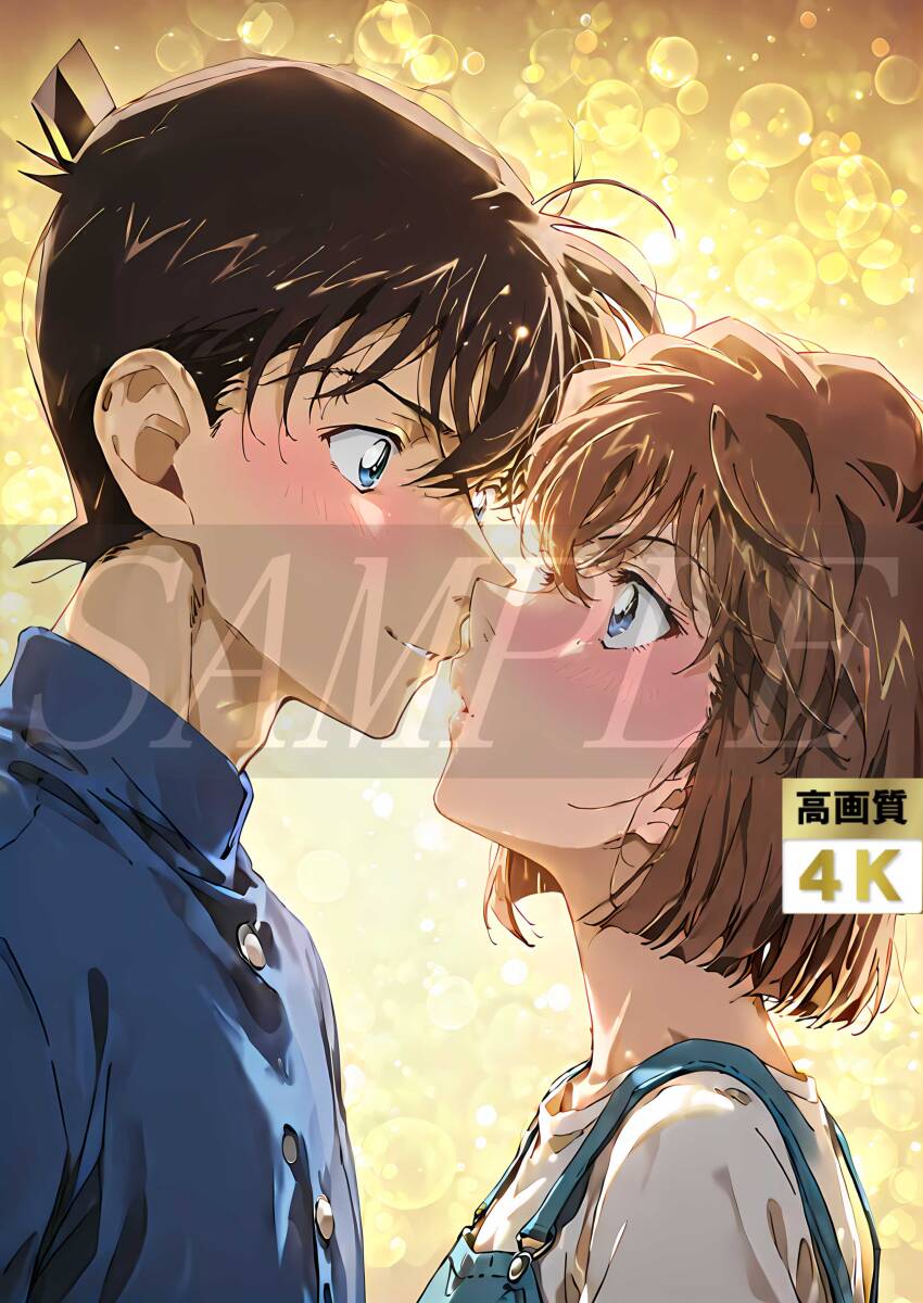 t灰原哀-工藤新一 名探偵コナン アニメ 同人 A4 写真 ポスター