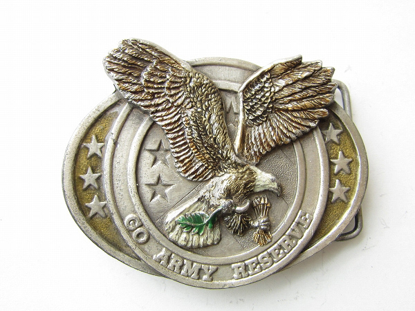 激安超特価 最大80%オフ 80's/USA製/GO ARMY RESERCE/米陸軍予備軍/立体/3D/バックル バックル