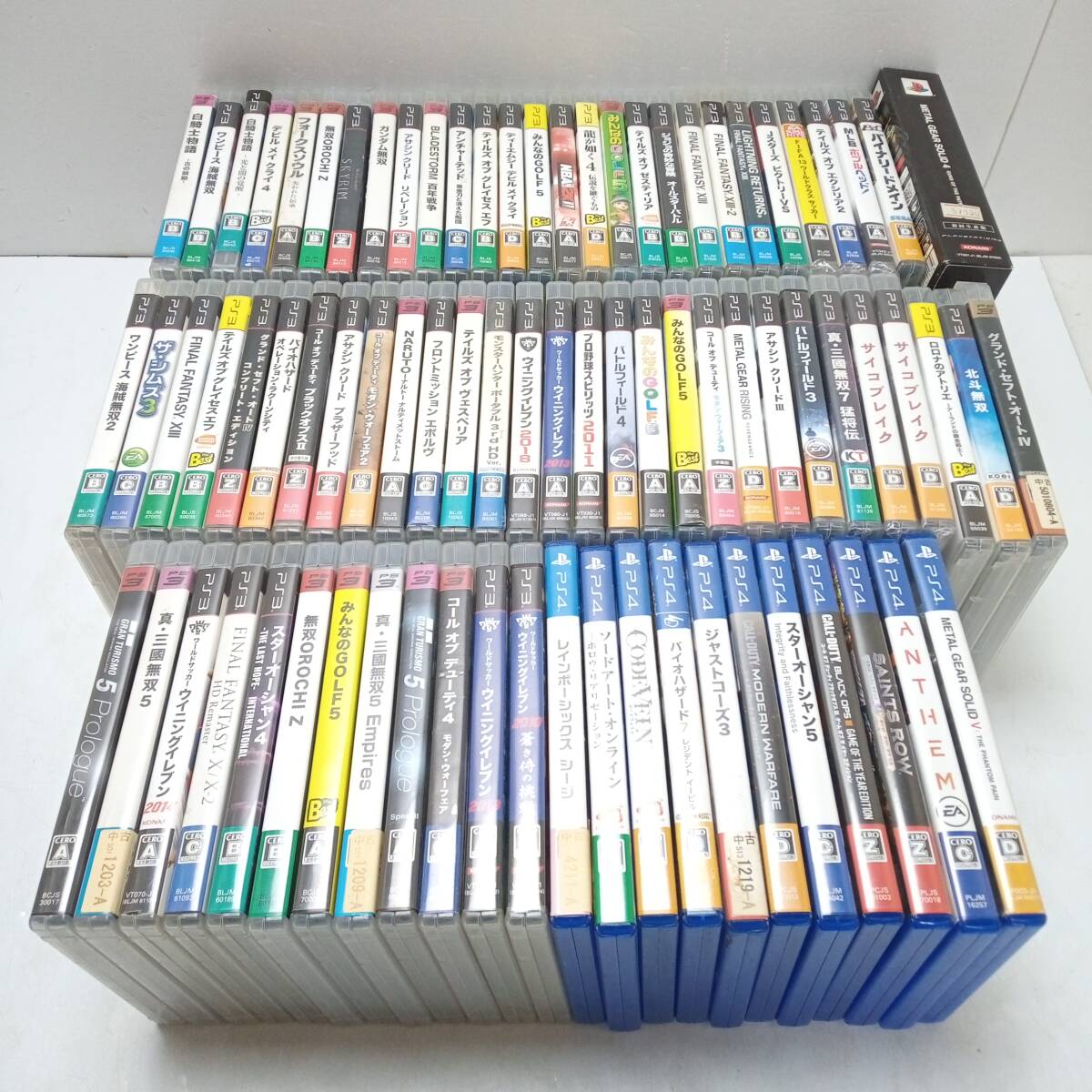 ★中古★80点まとめて　PS3　PS4　プレイステーション3・4　ソフト　ゲーム　みんゴル　ＦＦ　バイオハザード　モンハン他【W684】