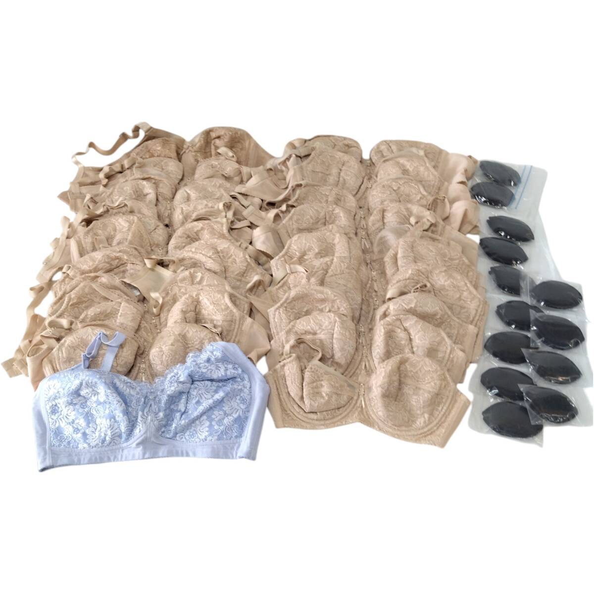 【H056】★未使用品★マルショー ブラジャー 補正下着 23点まとめて　パッド2枚入り×13組　レース まとめ売り 大量 日本製