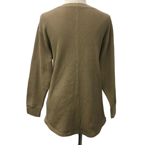 ニコアンド Niko and.. カットソー ラウンドネック プルオーバー ワッフル 長袖 L 茶 ベージュ ブラウン レディース_画像4