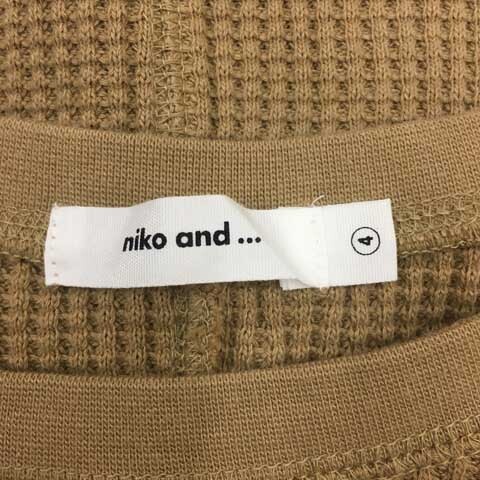 ニコアンド Niko and.. カットソー ラウンドネック プルオーバー ワッフル 長袖 L 茶 ベージュ ブラウン レディース_画像5
