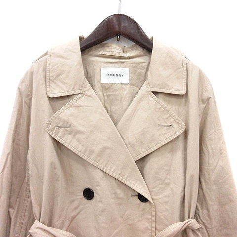 マウジー MOUSSY トレンチコート ダブル 背抜き 1 S ベージュ /MN レディース_画像3