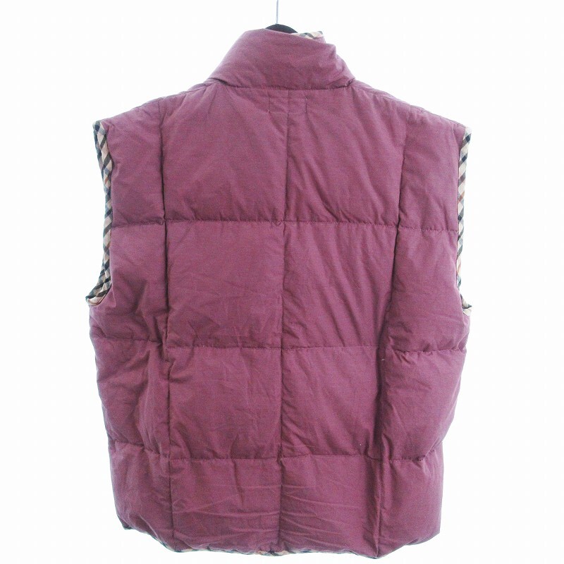 ダックス DAKS ダウンベスト 縁チェック 紫 パープル M ■GY12 メンズ